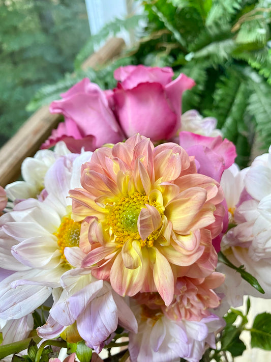 Limited Edition Dahlias and Roses Bud Vase, FREE DELIVERY