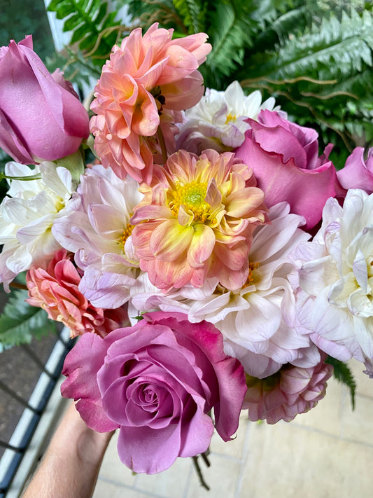 Limited Edition Dahlias and Roses Bud Vase, FREE DELIVERY